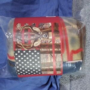 Deer and American Flag Blanket
